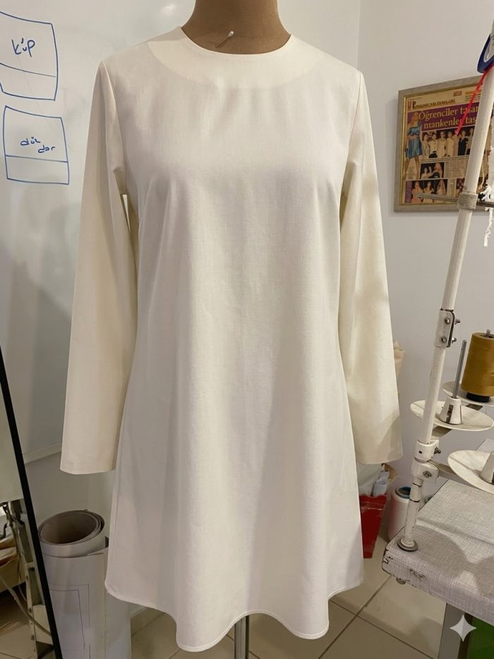 Penssiz elbise kalıbı kâğıda baskılı tüm seri